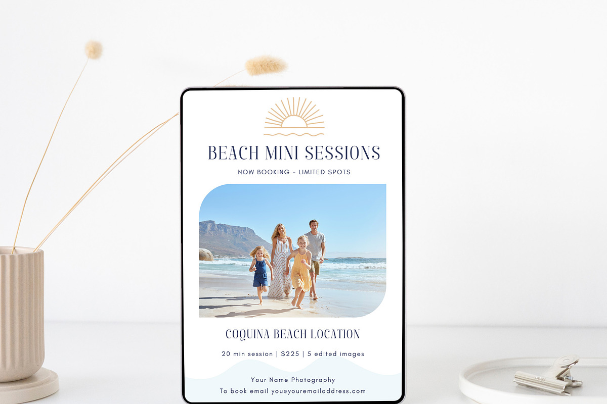 Beach Mini Session Template Canva, a Templates & Theme by Sweet Little Muse (Photo 1 of 2)