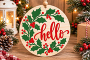 Christmas Hello Ornament Laser Cut, a Seasonal Illustration by Canvas Craft (Thumbnail 3 of 6)