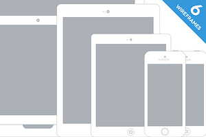 Apple Device Wireframe Mockups