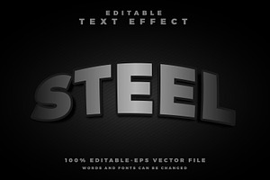 Steel 3d Editable Text Effect