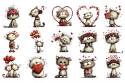 Whimsical Cats Valentine's Day PNG, an Illustration by Craft Nest (Thumbnail 4 of 5)