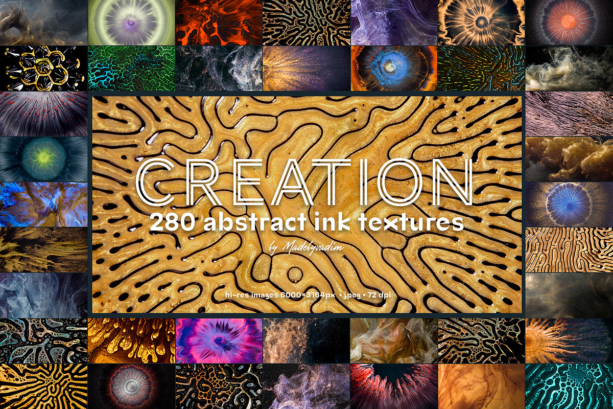 Creation - 280 abstract ink textures, a Background Graphic by Madebyvadim (Photo 1 of 16)