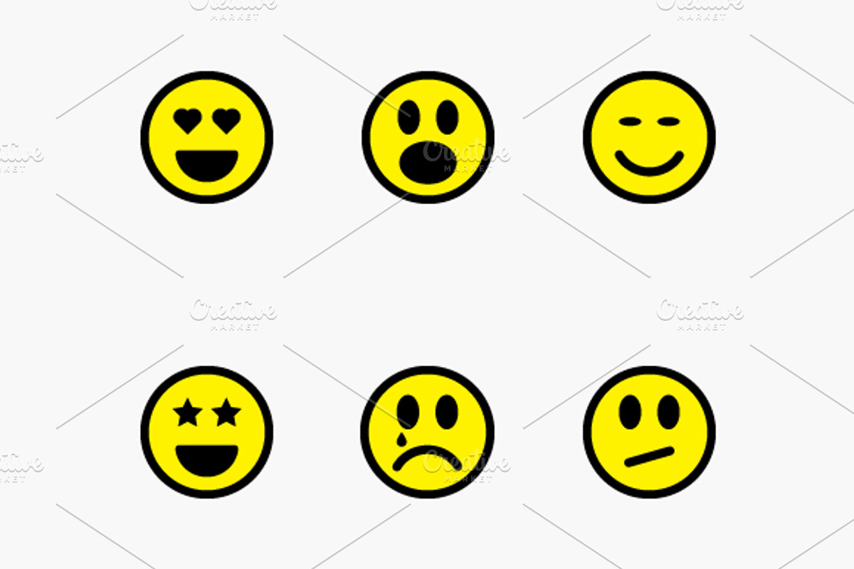 Smiley, Sad, Happy Faces Vector preview 3