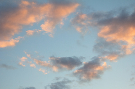 Sunset clouds featuring fluffy, gentle, and sky