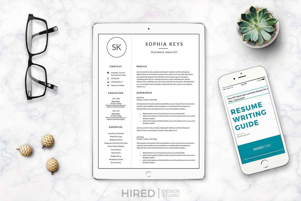 Minimalist CV Resume + Cover Letter, a Resume Template by HIRED Design Studio (Photo 5 of 10)
