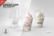 Clear Sundae Cups with Lids Mockup, a Cups & Container Mockup by INCDesign (Thumbnail 1 of 14)