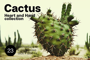 Cactus. 23 images, a Nature Photo by Handmadefont