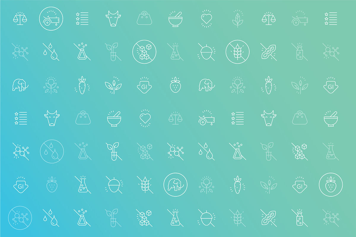 Food value icons package, an Outline Icon by Vineta Rendon (Photo 7 of 12)