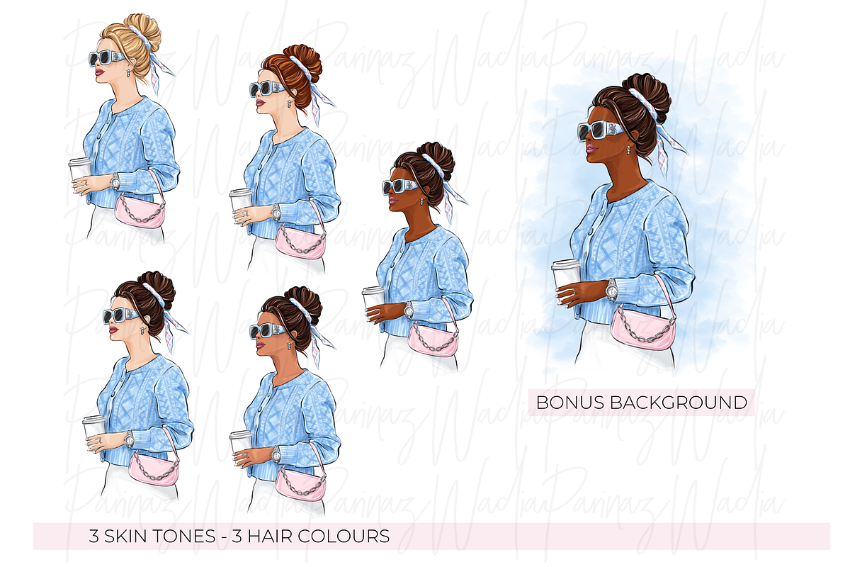 coffee girl clipart png, a Person Illustration by Parinaz Wadia Design (Photo 3 of 10)