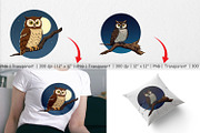 Branch Owl Clipart, a Graphic by Artnoy (Thumbnail 3 of 5)