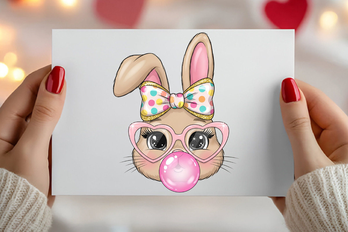 Glitter Easter Bunny Coquette PNG, an Illustration by Canvas Craft (Photo 4 of 6)