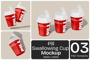 Pill Swallowing Cup Mockup, a Packaging Mockup by Permadi Creative