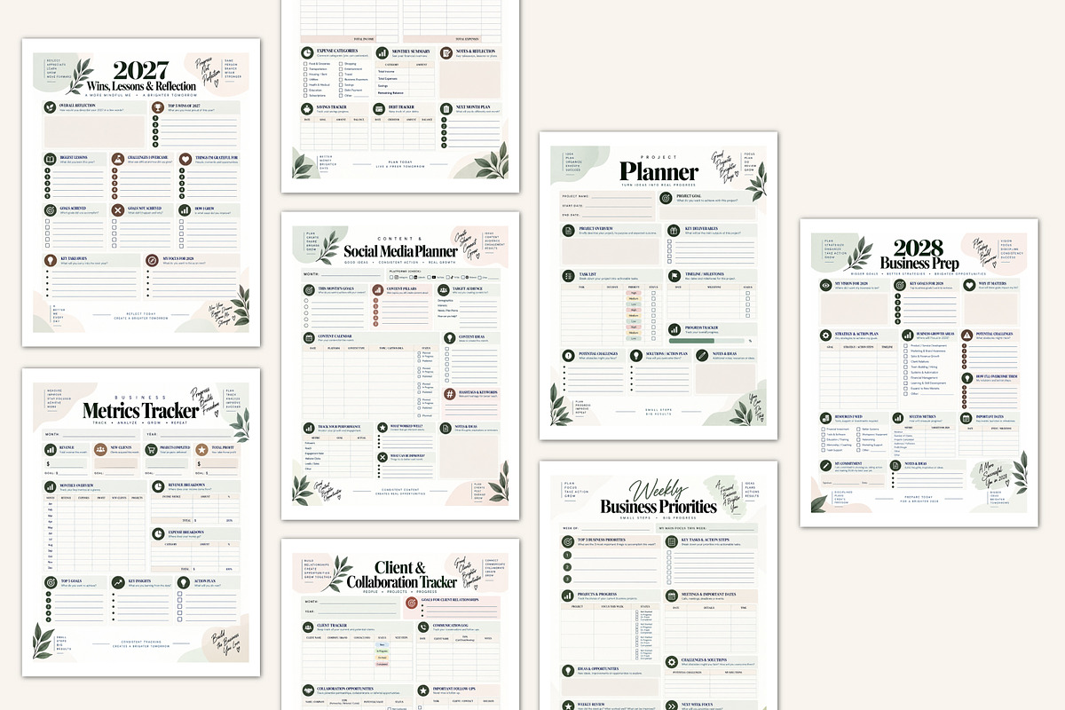 2027 Solopreneur Business Planner, a Stationery Template by Designmela01 (Photo 4 of 5)