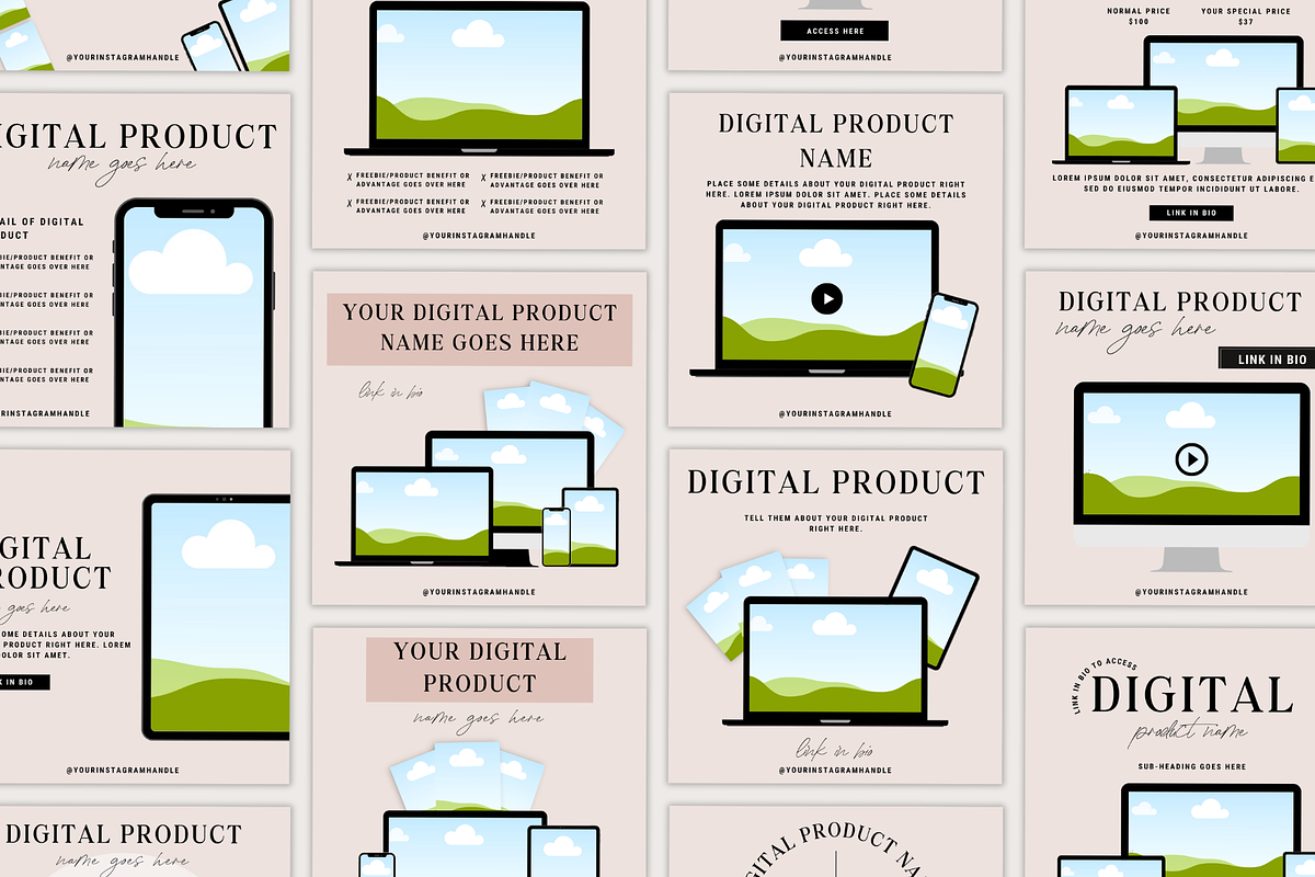 Digital Product Tech Mockups, a Social Media Template by thebrandcove (Photo 2 of 6)