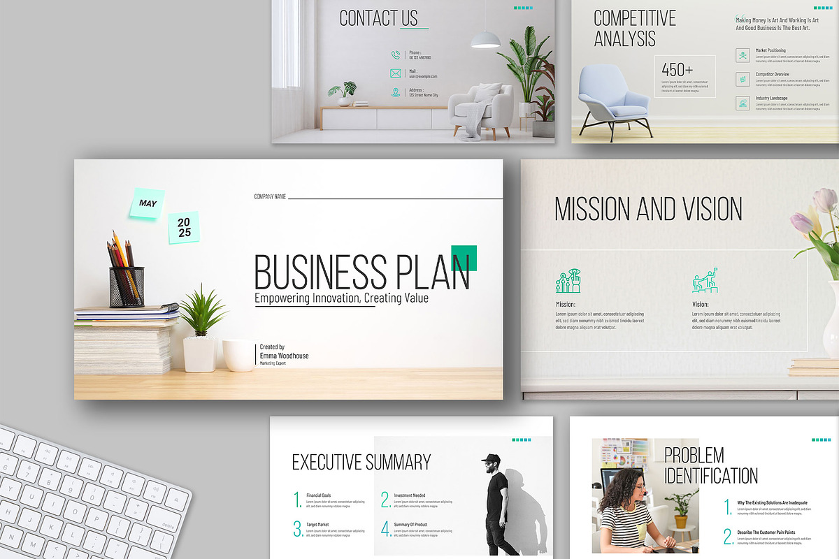 Minimal Business Plan Presentation, a Presentation Template by Mighty-Slide (Photo 1 of 6)