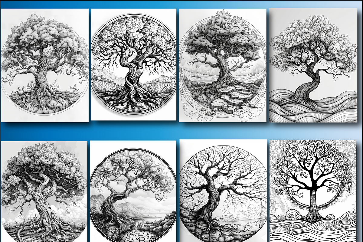 Tree Mandala Coloring Book for Adult, an Animal Illustration by Design Home (Photo 5 of 7)