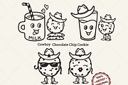 Cowboy Cookie Clipart Funny Milk SVG, a Graphic by TanchaArt (Thumbnail 1 of 9)