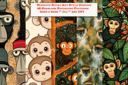 Monkey Retro Art Style Designs, a Pattern Graphic by karenfoleyphoto (Thumbnail 1 of 10)