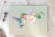 Watercolor Hummingbird and Flowers, an Animal Illustration by Dazzling Art Boutique (Thumbnail 6 of 8)