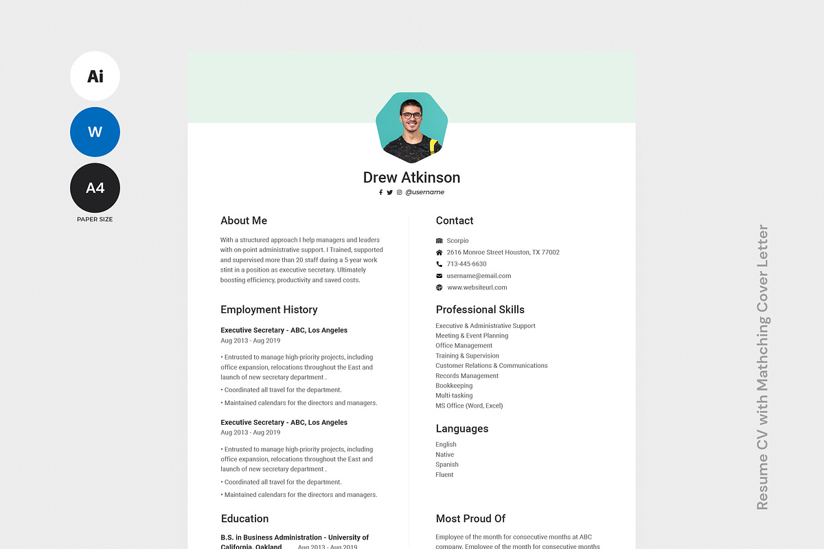 UX Designer Resume Template, a Resume Template by iDoodle Studio (Photo 1 of 4)