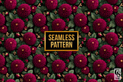 Burgundy Dahlia Flower Digital Paper, a Pattern Graphic by Creative Store (Thumbnail 4 of 5)
