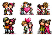 watercolor-valentine couple clipart, an Illustration by CreationArt (Thumbnail 5 of 5)