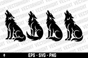 Wolf howling upwards, an Animal Illustration by Vectorhight (Thumbnail 2 of 3)