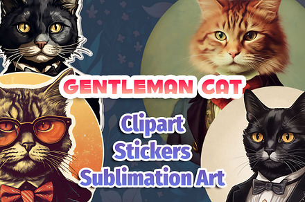 Gentleman Cat Clipart