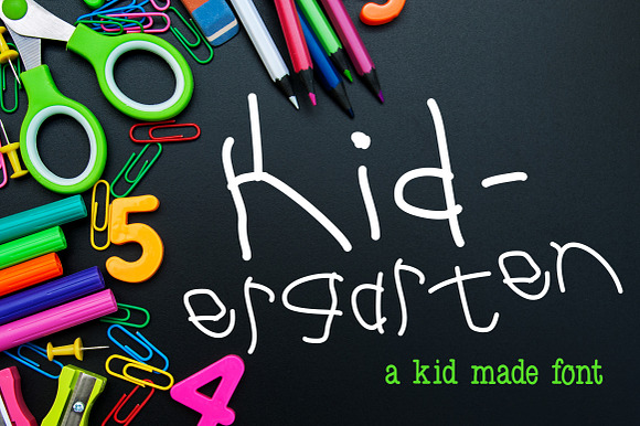 Kid Ergarten A Kid Made Font preview 2
