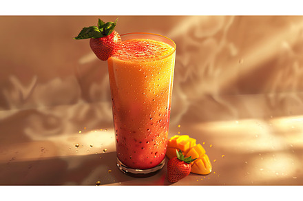 refreshing strawberry mango smoothie, a Background Photo by pikepicture