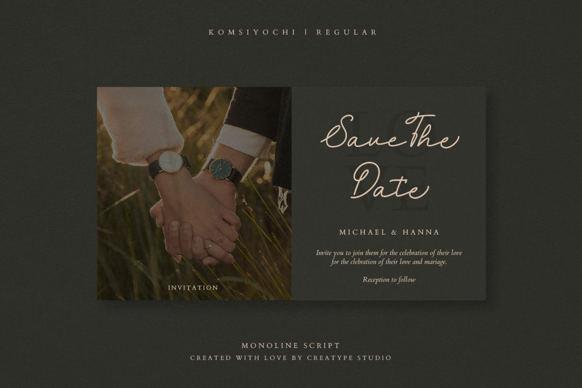 Komsiyochi Monoline Script, a Script Font by Creatype Studio (Photo 3 of 9)