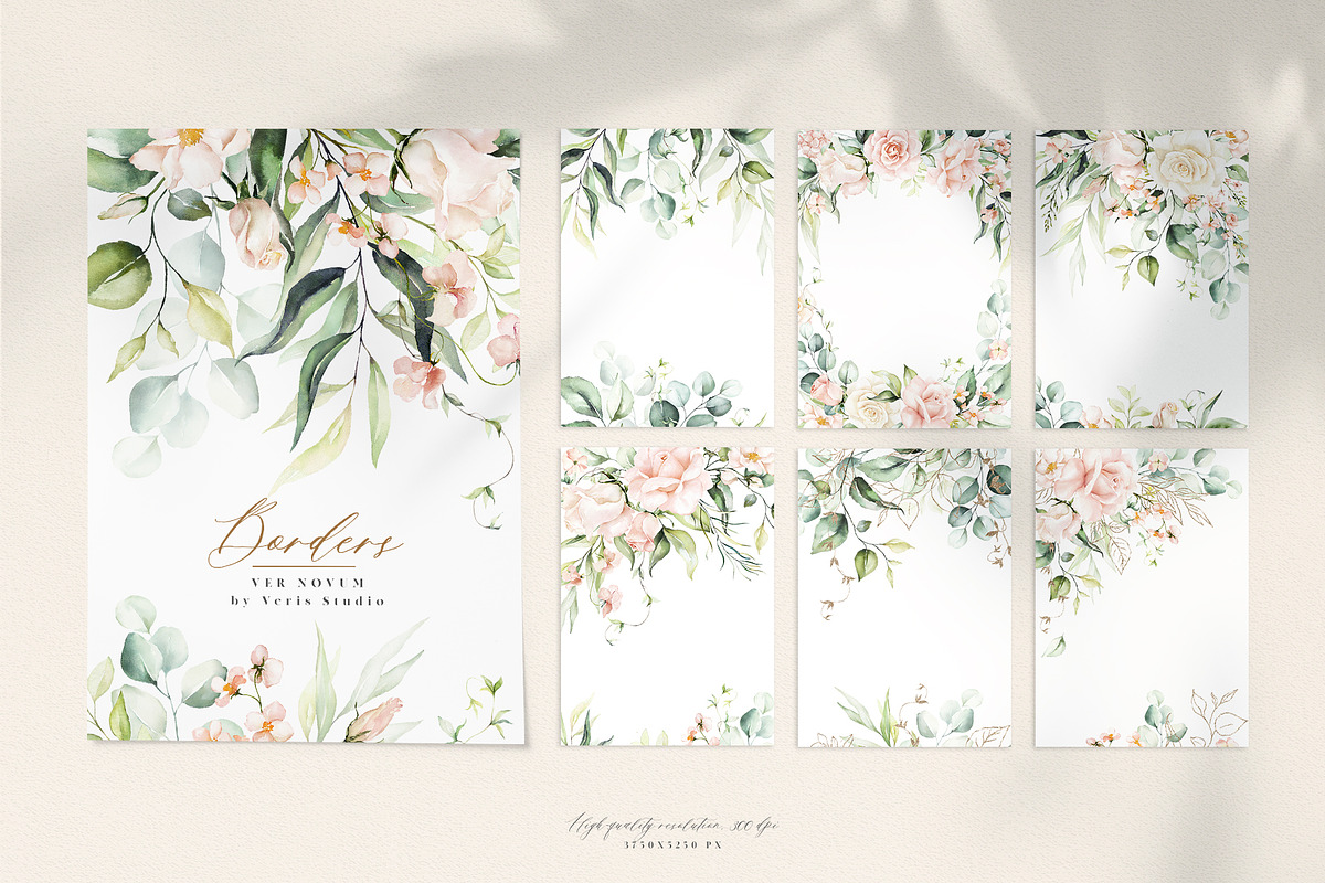 Watercolor Blush Floral Alphabet Set, a Decorative Illustration by Veris Studio (Photo 21 of 24)