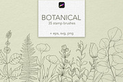 Botanical Procreate stamps, cliparts, a Brush Add-On by Veronika Gotovceva (Thumbnail 1 of 6)