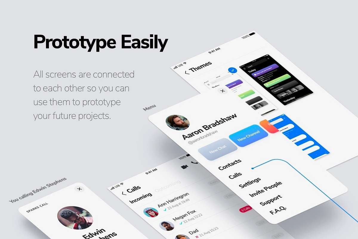 Sparks iOS 11 UI Kit, a Templates & Theme by UI8 (Photo 3 of 9)