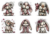 Whimsical Spring Bunny Clipart, an Illustration by Dream Creation (Thumbnail 4 of 7)