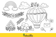 Love Birds animal digital stamp, an Animal Illustration by Peekadillie Art (Thumbnail 3 of 3)