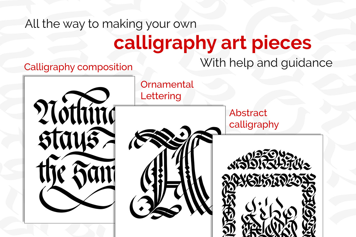 Blackletter Calligraphy Workbook Set, a Templates & Theme by ZenLettering (Photo 3 of 9)