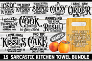 Sarcastic Kitchen Towel Bundle, a Graphic by Buysvgbundles (Thumbnail 1 of 9)