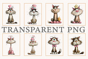 Whimsical Easter Cats clipart, an Illustration by Designworld (Thumbnail 3 of 9)