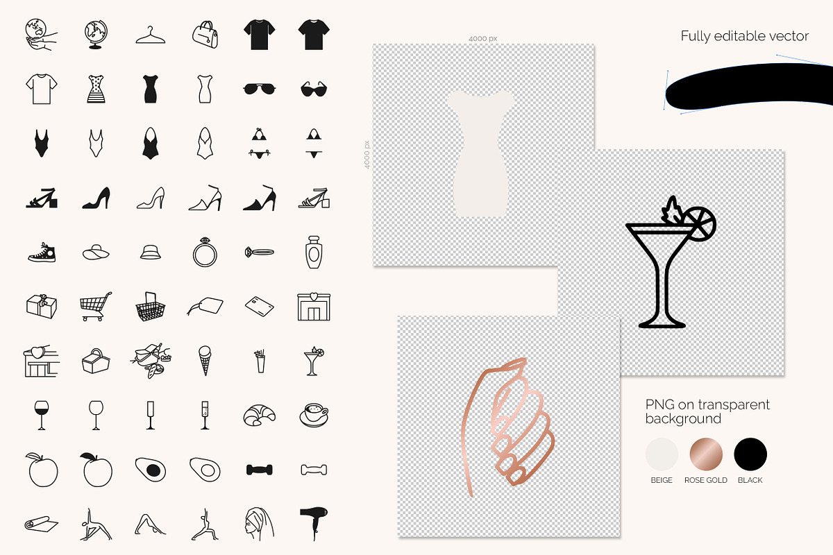 Feminine blog and planner line icons, an Outline Icon by AnMark (Photo 2 of 4)