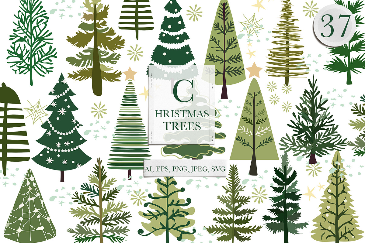 Christmas tree, Boho Christmas tree, an Illustration by Usis (Photo 1 of 6)