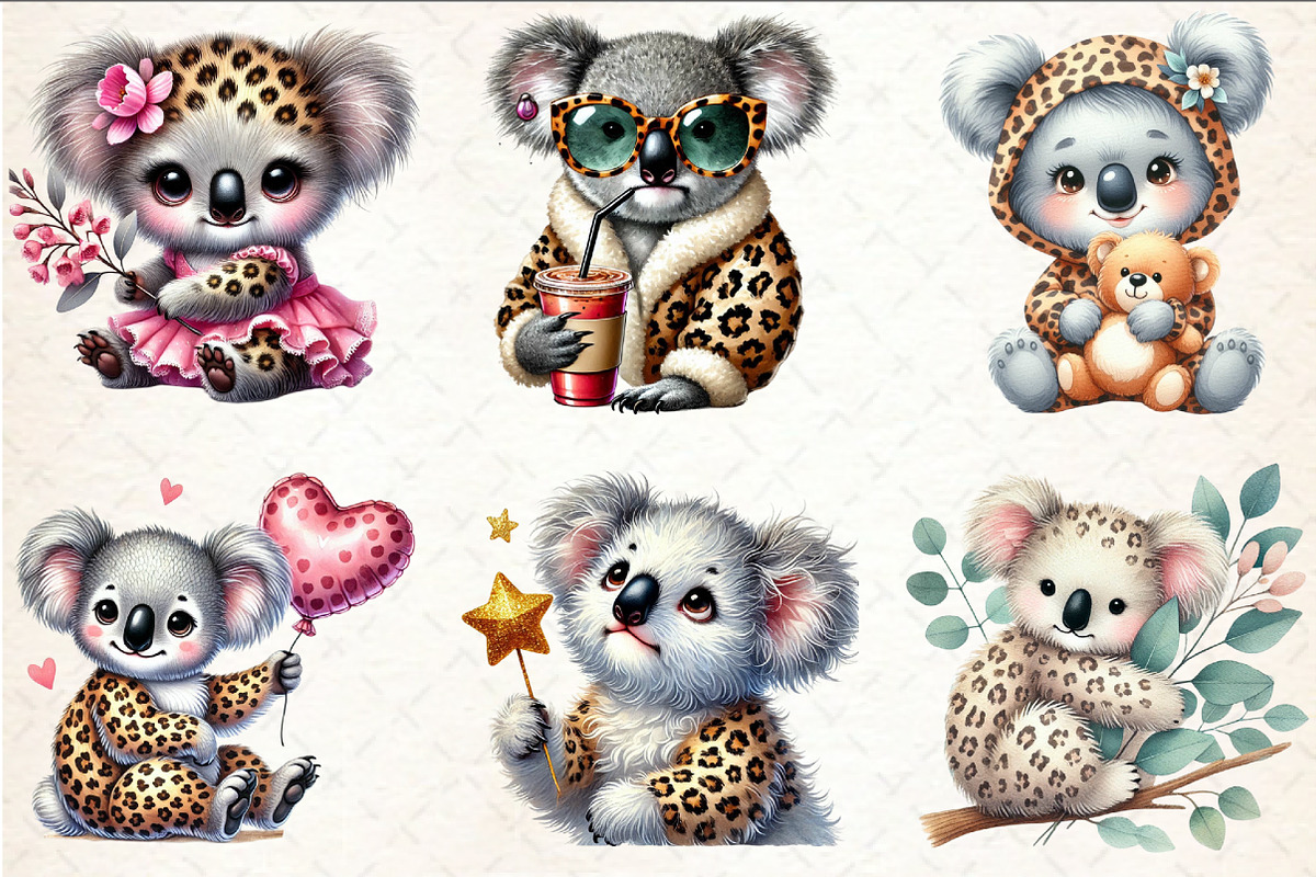 Koala Clipart, Leopard Koala Clipart, a Seasonal Illustration by Rose Art (Photo 4 of 4)