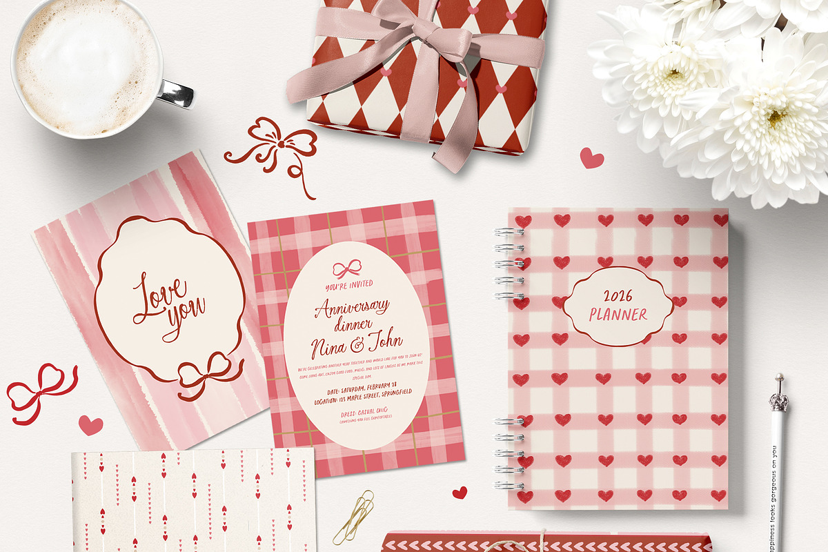 Romantic bows, frames, patterns, a Pattern Graphic by Cozy pattern shop (Photo 2 of 10)