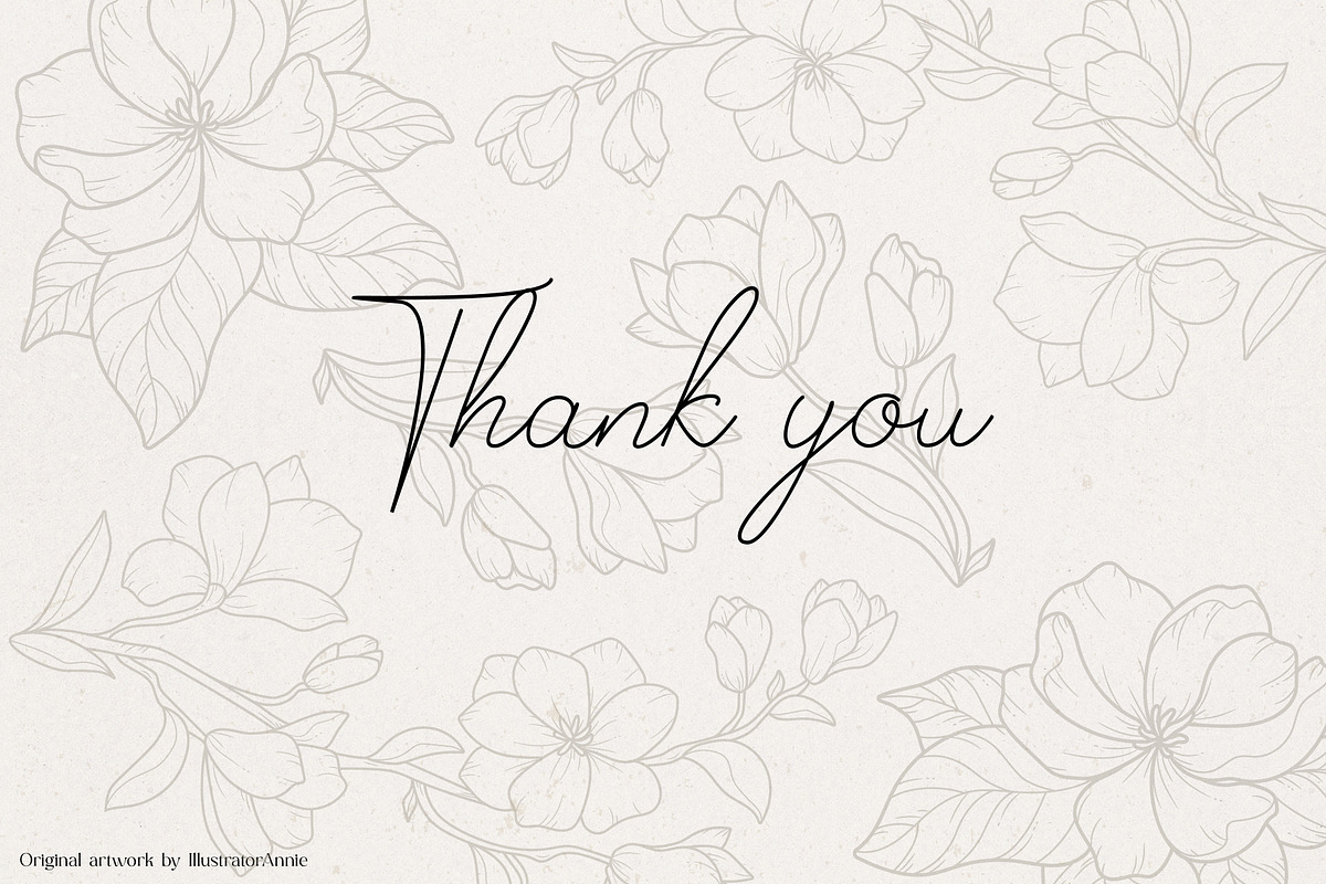 Magnolia Flower Vector Illustration, an Illustration by IllustratorAnnie (Photo 7 of 7)