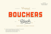 Bouchers Layered Duo, a Sans Serif Font by Swistblnk Std. (Thumbnail 1 of 6)
