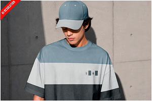 T-shirt And Cap Concrete Wall PSD, a Shirt Mockup by Bruno's Shop