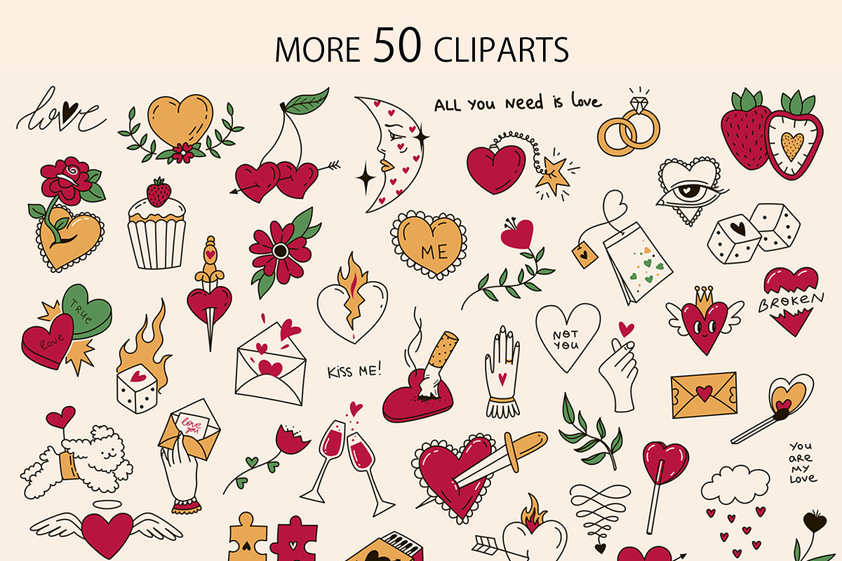 True Love flash tattoo clipart, a Decorative Illustration by Chaka_32 (Photo 2 of 7)
