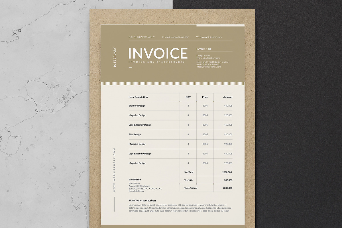 Business Invoice | Word & InDesign preview 2