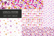 Watercolor dots and stars pattern, a Pattern Graphic by Art and Funny (Thumbnail 2 of 10)