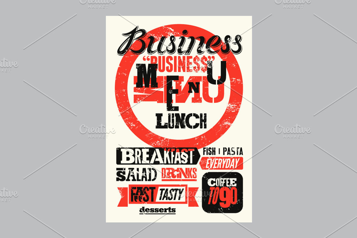 Business Lunch Menu vector designs., a Food Illustration by PoPaShop (Photo 5 of 10)